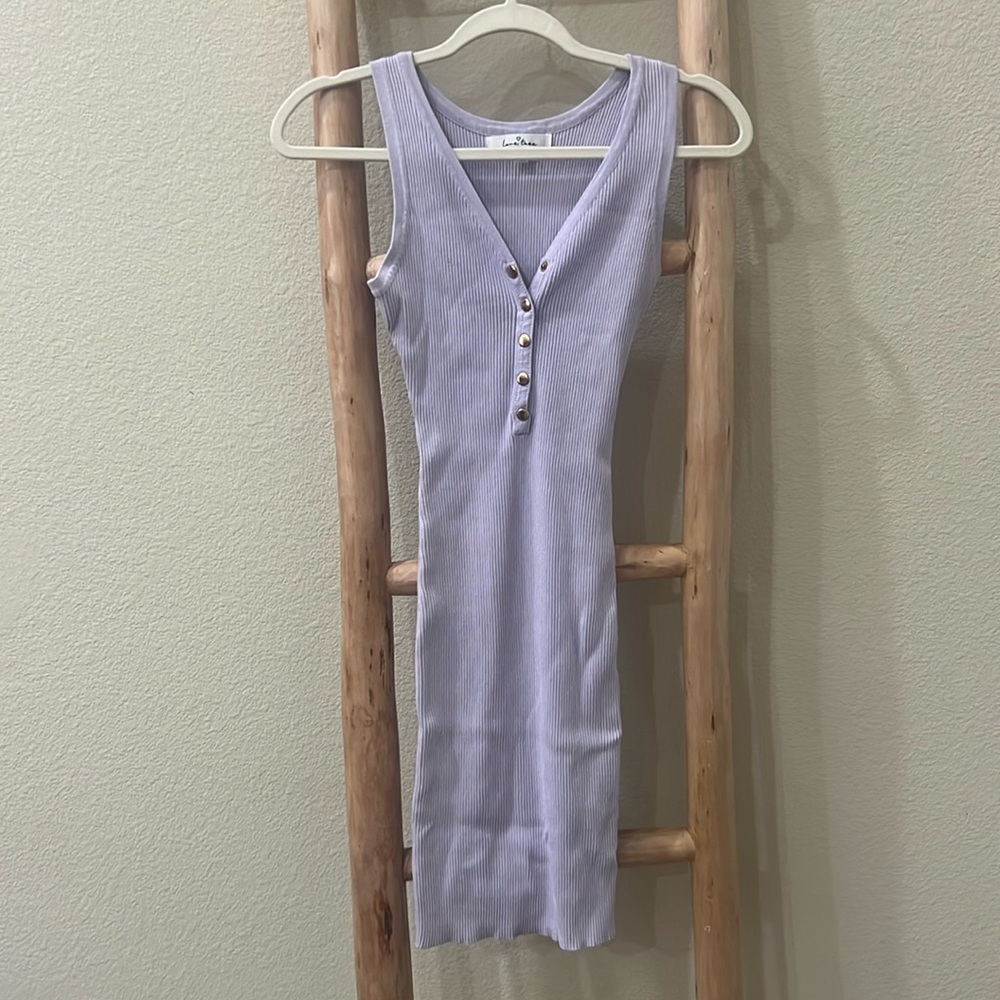 Sleeveless cotton, ribbed dress